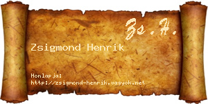Zsigmond Henrik névjegykártya